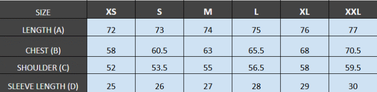CM Size Guide