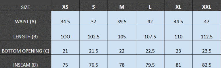 CM Size Guide