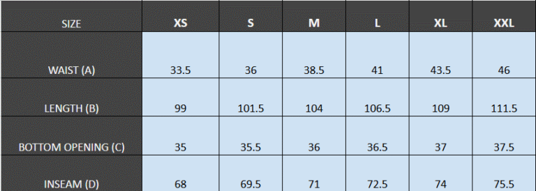 CM Size Guide