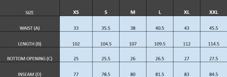 CM Size Guide